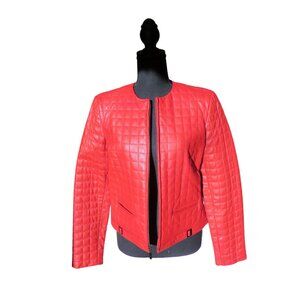 Red Leather Jacket - Size Medium